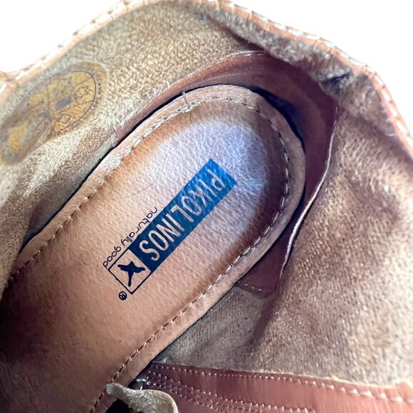 Pikolinos Womens Lyon Leather Ankle Boots Brown Laser Cut Strap Size 38 7.5 - Picture 14 of 15